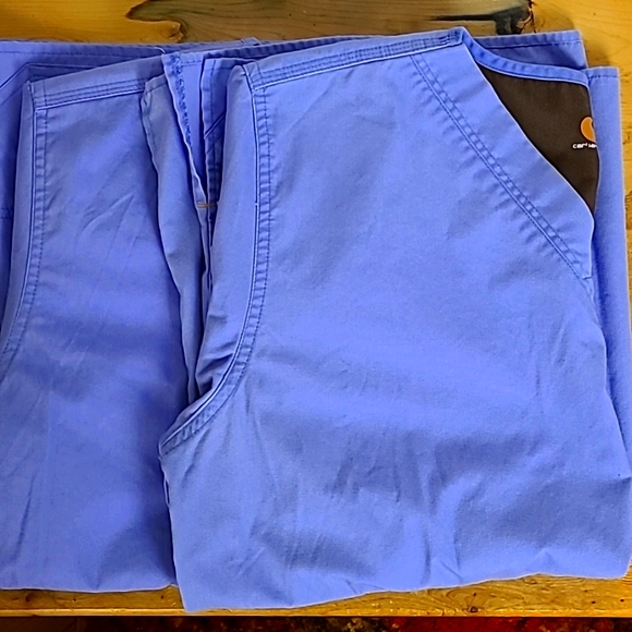 Carhartt Tops - 2- Carhartt Scrub Tops Blue Sz L EUC Unisex